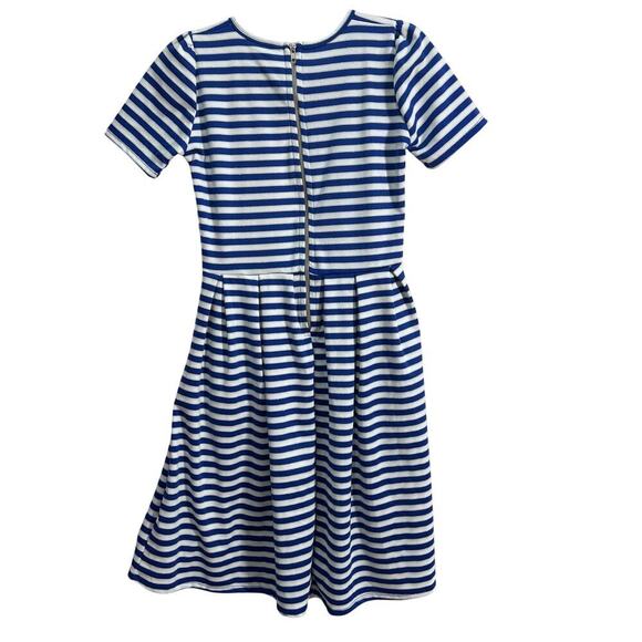 Lularoe Amelia Blue, Gray With White Stripe Dress Size Medium NWT Nautical Vacay - Picture 6 of 8